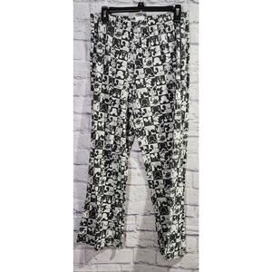 Disney Black White Mickey Mouse Print Pull On Sleep Pants 11 13 Juniors Stretch